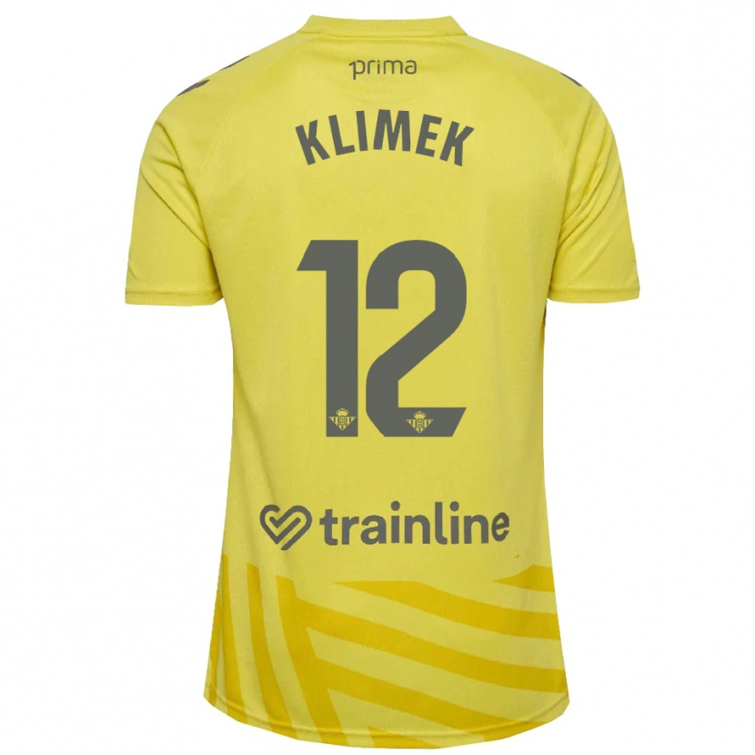 Danxen Hombre Camiseta Bruno Klimek #12 Amarillo Gris Portero Equipación 2025/26 La Camisa