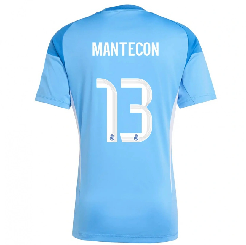 Danxen Hombre Camiseta Hugo Mantecón #13 Azul Cielo Blanco Portero Equipación 2025/26 La Camisa