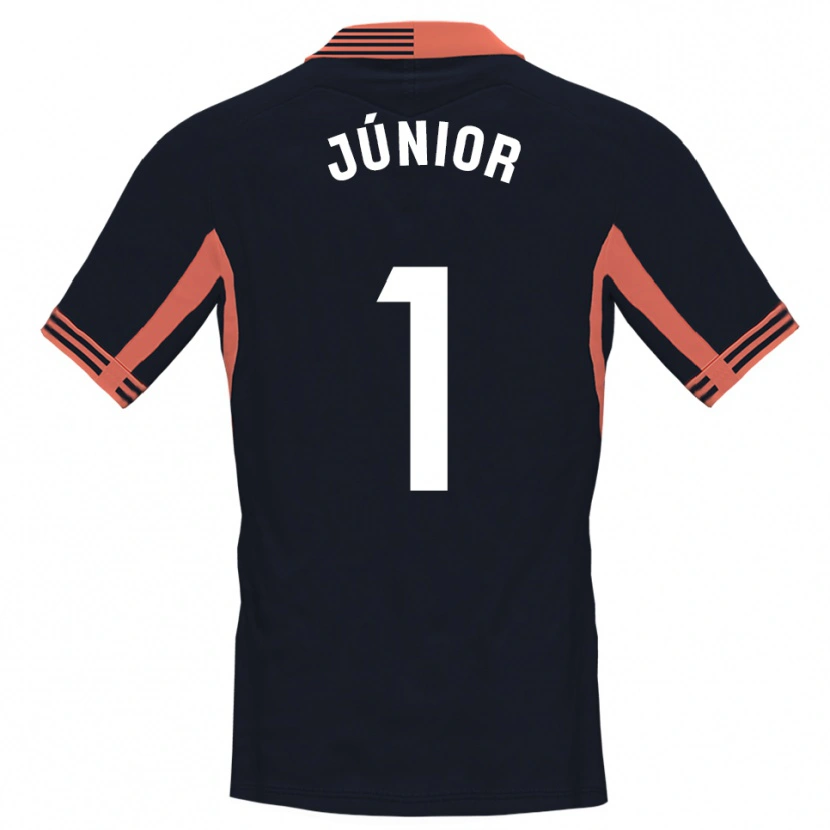 Danxen Hombre Camiseta Luiz Júnior #1 Negro Blanco Naranja Portero Equipación 2025/26 La Camisa