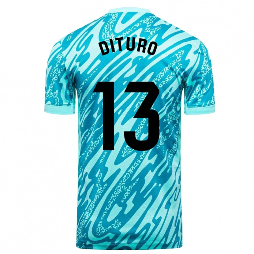 Danxen Hombre Camiseta Matías Dituro #13 Azul Cielo Blanco Portero Equipación 2025/26 La Camisa