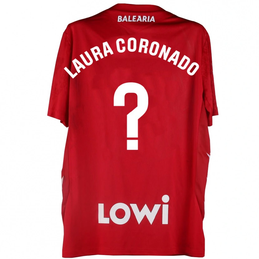 Danxen Hombre Camiseta Laura Coronado Vilchez #0 Rojo Blanco Portero Equipación 2025/26 La Camisa