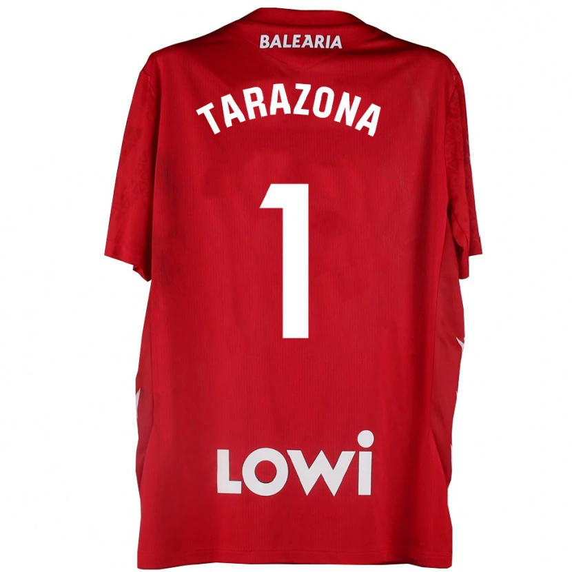 Danxen Hombre Camiseta Andrea Tarazona #1 Rojo Blanco Portero Equipación 2025/26 La Camisa