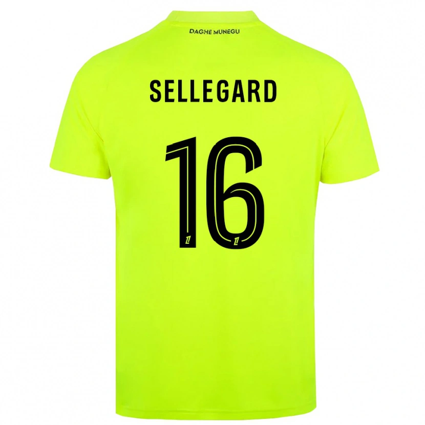 Danxen Hombre Camiseta Alexander Sellegard #16 Verde Fluorescente Negro Portero Equipación 2025/26 La Camisa