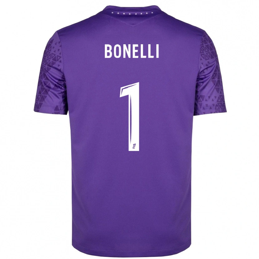Danxen Hombre Camiseta Lucas Bonelli #1 Morado Blanco Portero Equipación 2025/26 La Camisa