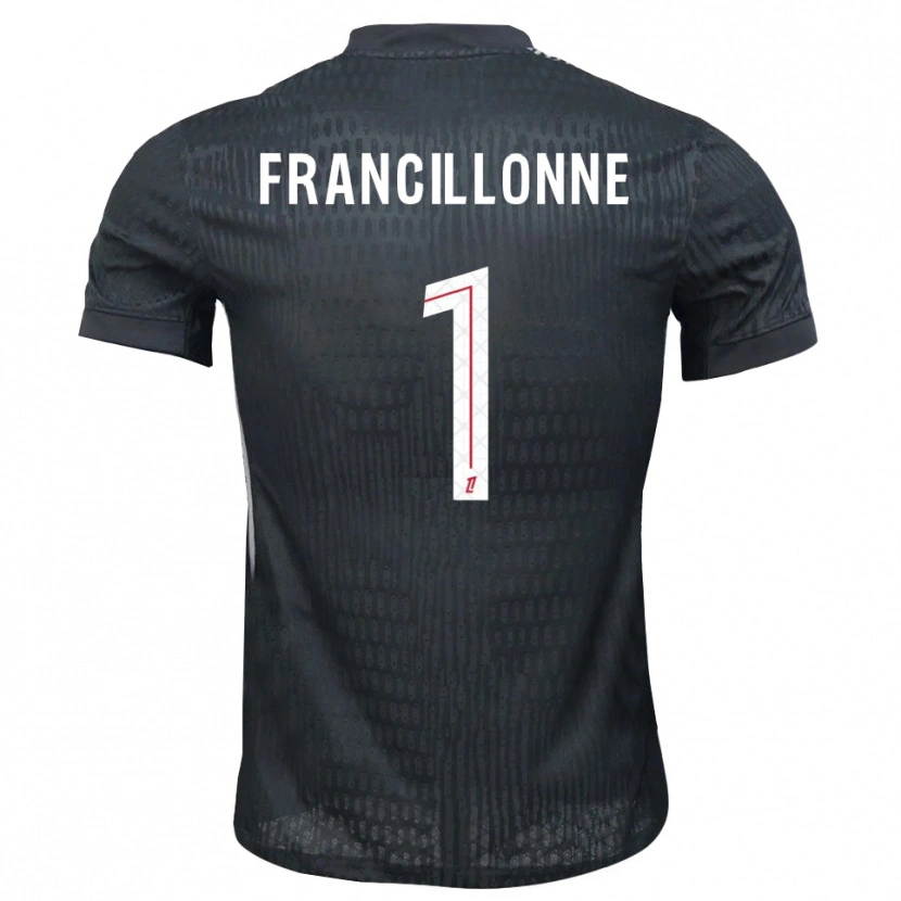 Danxen Hombre Camiseta Bryan Francillonne #1 Gris Oscuro Negro Portero Equipación 2025/26 La Camisa