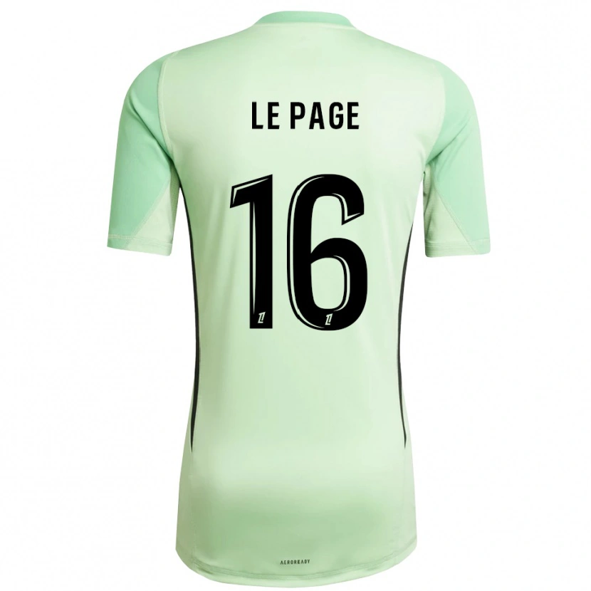 Danxen Hombre Camiseta Manon Le Page #16 Verde Claro Negro Portero Equipación 2025/26 La Camisa