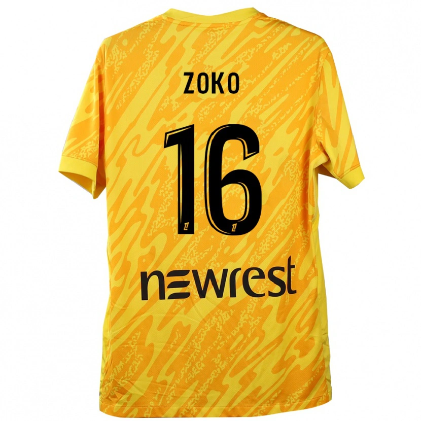 Danxen Hombre Camiseta Nathan Zoko #16 Amarillo Negro Portero Equipación 2025/26 La Camisa