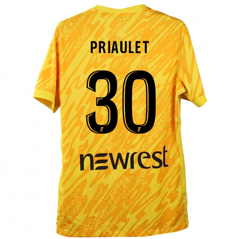 Danxen Hombre Camiseta Anaïs Priaulet #30 Amarillo Negro Portero Equipación 2025/26 La Camisa