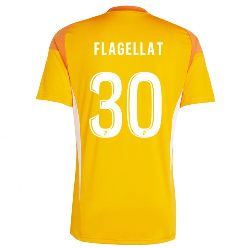 Danxen Hombre Camiseta Alizée Flagellat #30 Blanco Naranja Claro Portero Equipación 2025/26 La Camisa