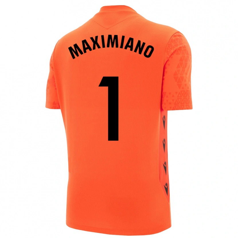 Danxen Hombre Camiseta Luís Maximiano #1 Naranja Negro Portero Equipación 2025/26 La Camisa