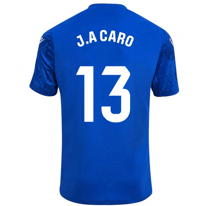 Danxen Hombre Camiseta José Antonio Caro #13 Azul Blanco Portero Equipación 2025/26 La Camisa