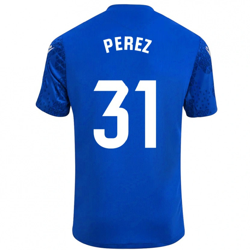Danxen Hombre Camiseta Ángel Pérez #31 Azul Blanco Portero Equipación 2025/26 La Camisa