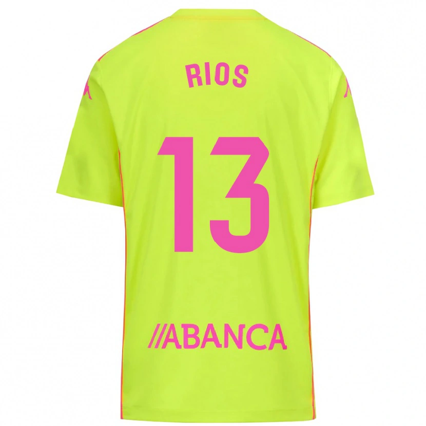 Danxen Hombre Camiseta Hugo Rios #13 Verde Amarillo Portero Equipación 2025/26 La Camisa