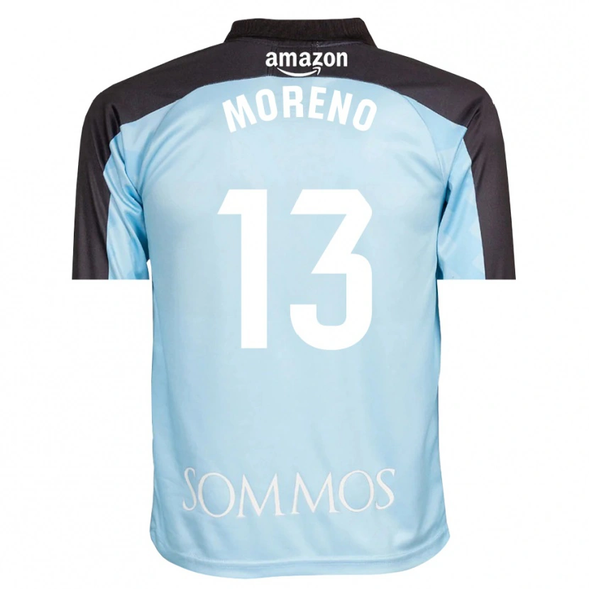 Danxen Hombre Camiseta Eloy Moreno #13 Azul Claro Negro Portero Equipación 2025/26 La Camisa