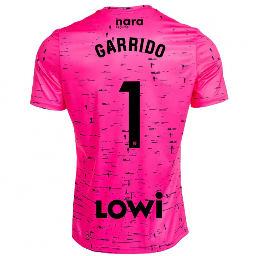 Danxen Hombre Camiseta Javi Garrido #1 Negro Rosa Profundo Portero Equipación 2025/26 La Camisa