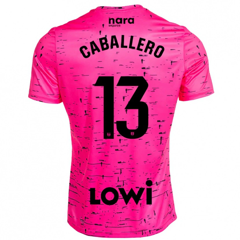 Danxen Hombre Camiseta Hugo Caballero #13 Negro Rosa Profundo Portero Equipación 2025/26 La Camisa