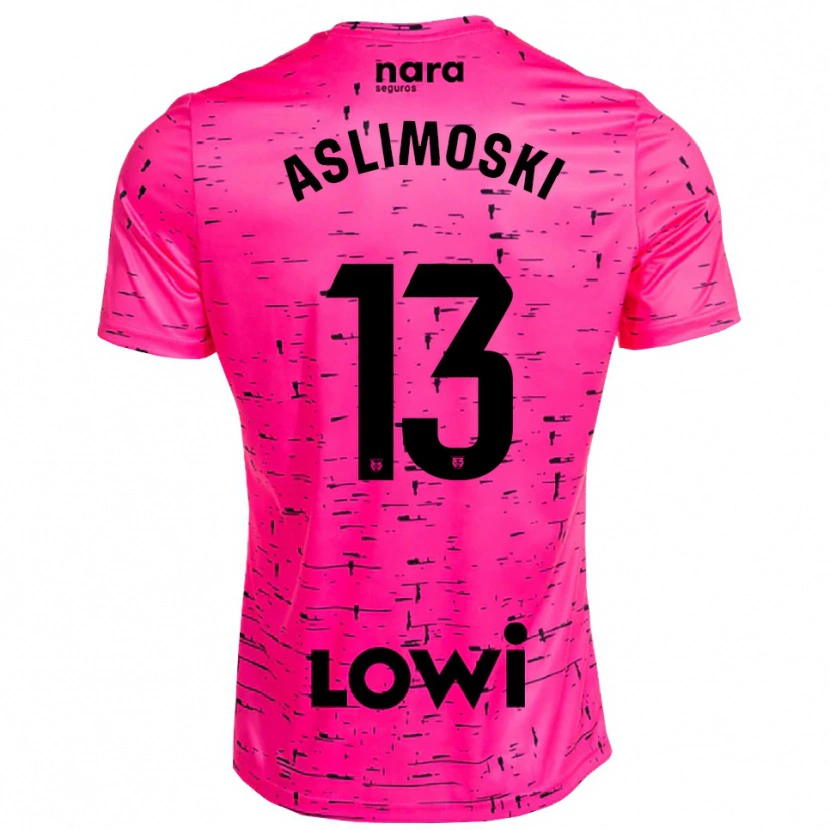 Danxen Hombre Camiseta Tomme Aslimoski #13 Negro Rosa Profundo Portero Equipación 2025/26 La Camisa