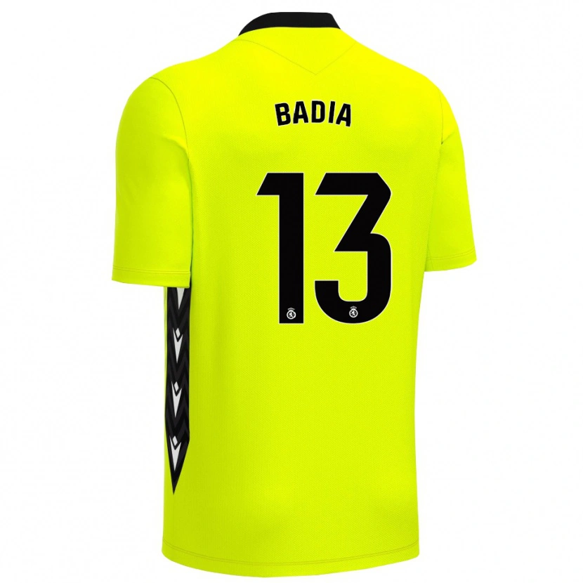 Danxen Hombre Camiseta Edgar Badia #13 Negro Verde Amarillo Portero Equipación 2025/26 La Camisa
