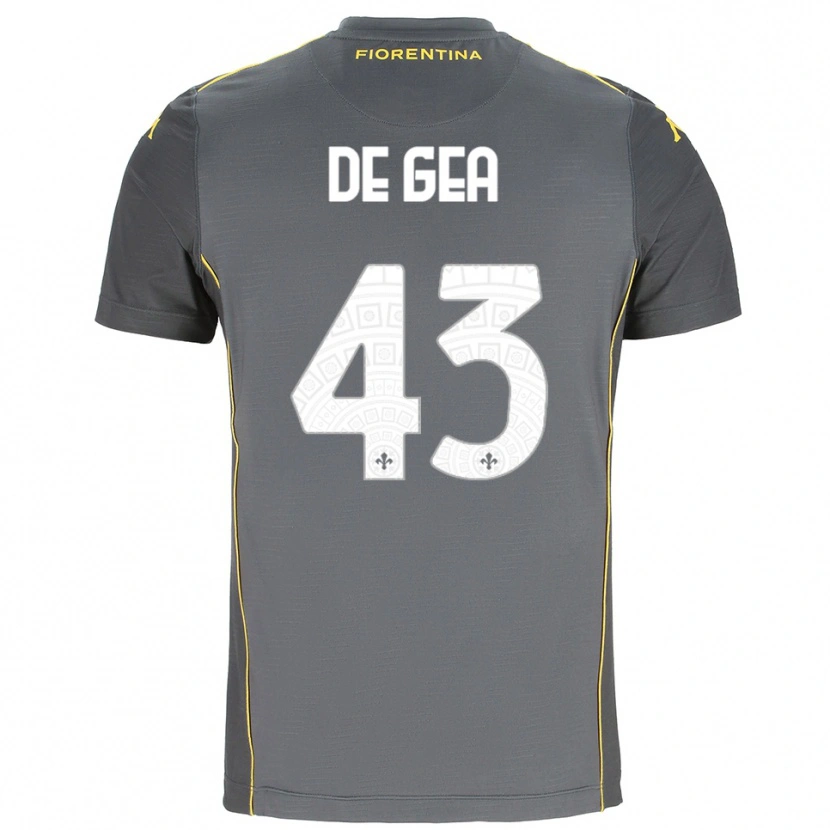 Danxen Hombre Camiseta David de Gea #43 Gris Oscuro Amarillo Portero Equipación 2025/26 La Camisa