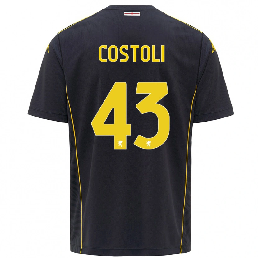 Danxen Hombre Camiseta Lorenzo Costoli #43 Negro Amarillo Portero Equipación 2025/26 La Camisa