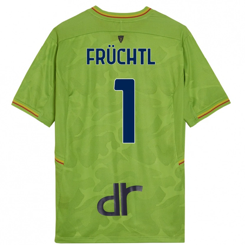 Danxen Hombre Camiseta Christian Früchtl #1 Verde Bosque Negro Portero Equipación 2025/26 La Camisa