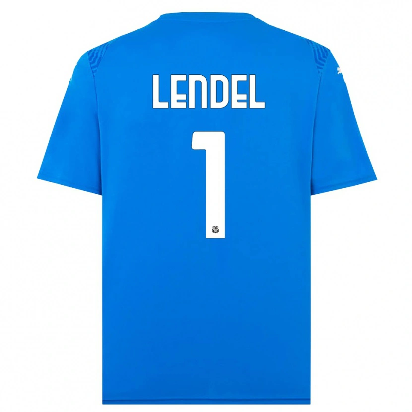 Danxen Hombre Camiseta Davide Lendel #1 Azul Blanco Portero Equipación 2025/26 La Camisa