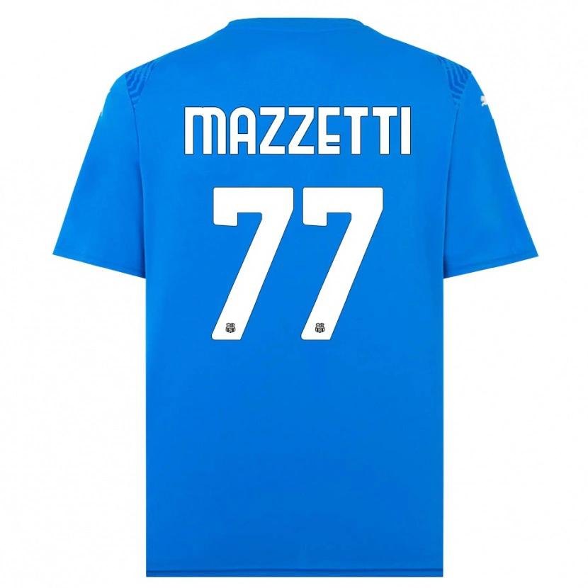 Danxen Hombre Camiseta Riccardo Mazzetti #77 Azul Blanco Portero Equipación 2025/26 La Camisa