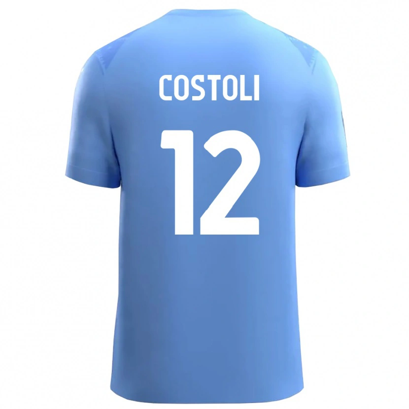 Danxen Hombre Camiseta Luca Costoli #12 Azul Cielo Blanco Portero Equipación 2025/26 La Camisa