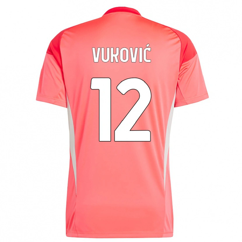 Danxen Hombre Camiseta Ante Vukovic #12 Rojo Blanco Portero Equipación 2025/26 La Camisa