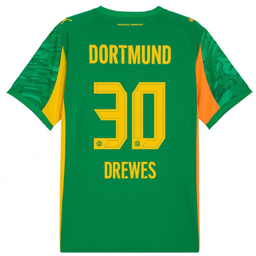 Danxen Hombre Camiseta Patrick Drewes #30 Verde Naranja Portero Equipación 2025/26 La Camisa