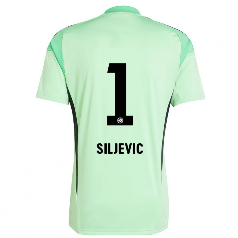 Danxen Hombre Camiseta Amil Siljevic #1 Verde Claro Negro Portero Equipación 2025/26 La Camisa