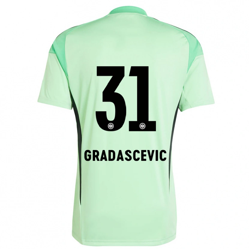 Danxen Hombre Camiseta Meris Gradascevic #31 Verde Claro Negro Portero Equipación 2025/26 La Camisa