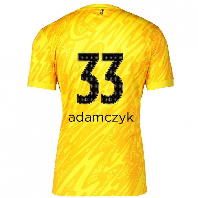 Danxen Hombre Camiseta Rebecca Adamczyk #33 Amarillo Negro Portero Equipación 2025/26 La Camisa