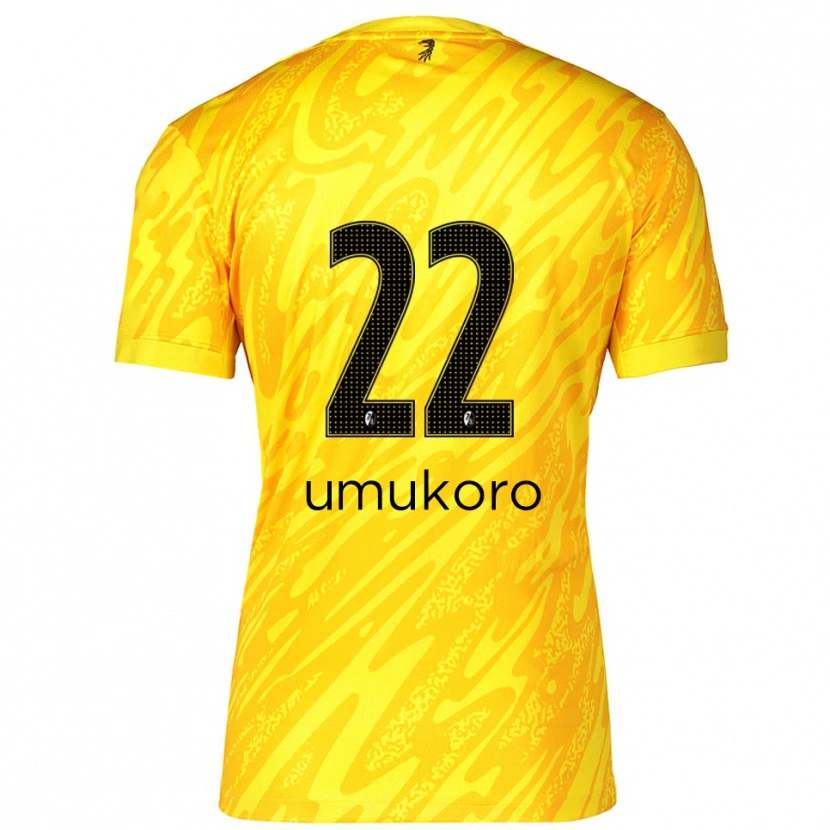 Danxen Hombre Camiseta Jayden Umukoro #22 Amarillo Negro Portero Equipación 2025/26 La Camisa