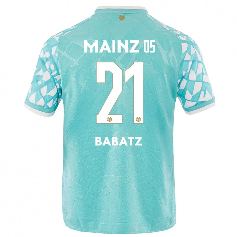 Danxen Hombre Camiseta Louis Babatz #21 Blanco Turquesa Portero Equipación 2025/26 La Camisa