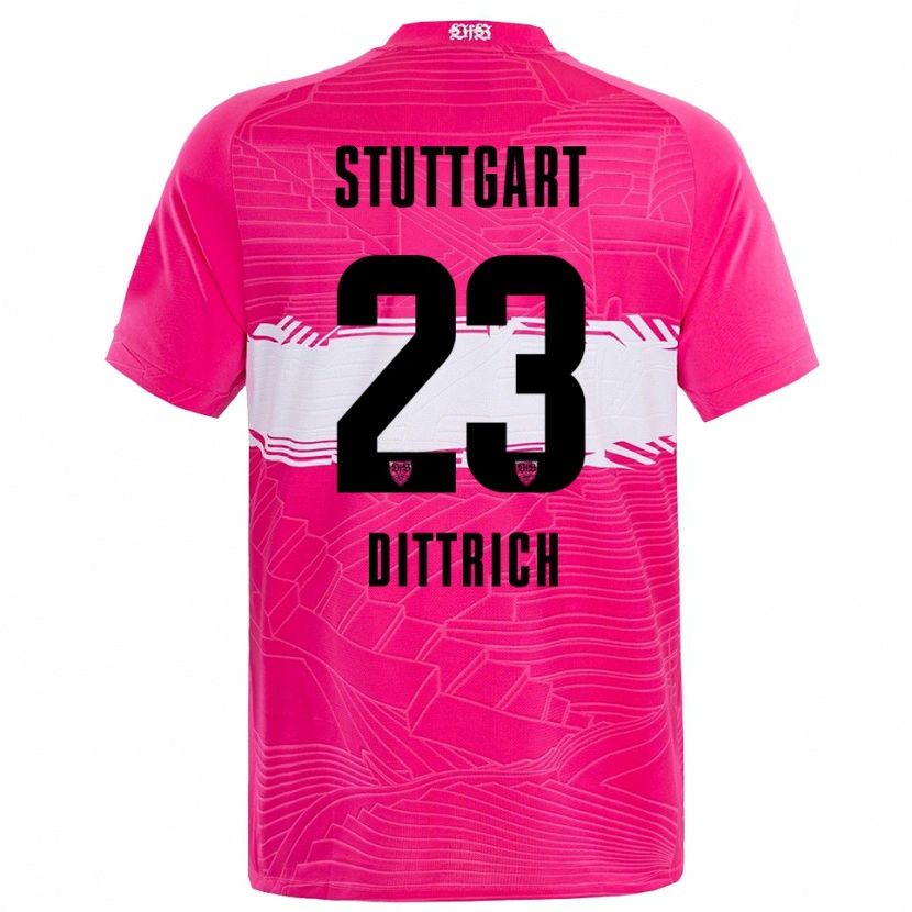 Danxen Hombre Camiseta Robin Dittrich #23 Rosa Profundo Negro Portero Equipación 2025/26 La Camisa