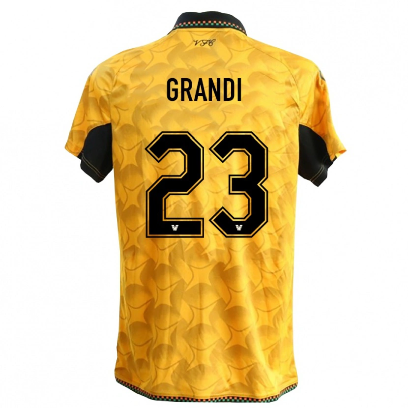 Danxen Hombre Camiseta Matteo Grandi #23 Amarillo Negro Portero Equipación 2025/26 La Camisa