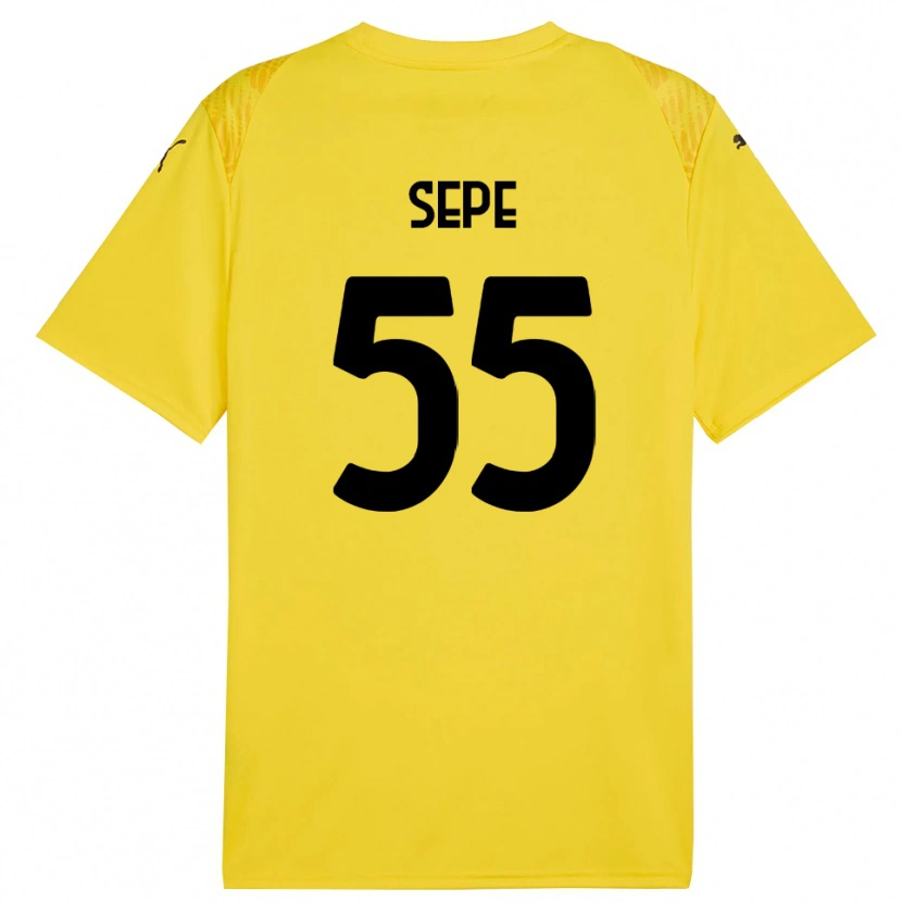 Danxen Hombre Camiseta Luigi Sepe #55 Amarillo Negro Portero Equipación 2025/26 La Camisa