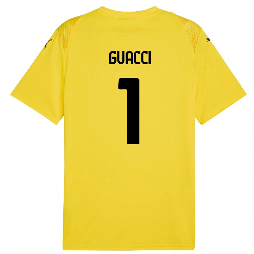 Danxen Hombre Camiseta Marco Guacci #1 Amarillo Negro Portero Equipación 2025/26 La Camisa