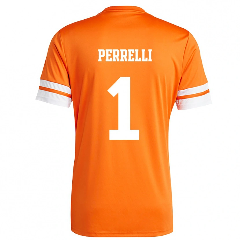 Danxen Hombre Camiseta Samuele Perrelli #1 Naranja Blanco Portero Equipación 2025/26 La Camisa