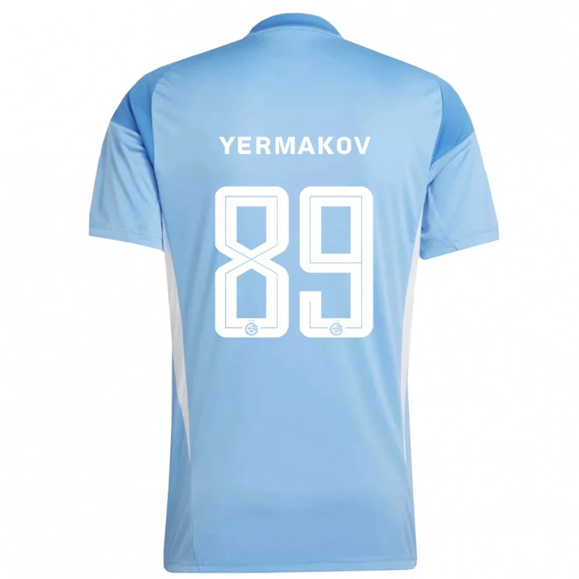 Danxen Hombre Camiseta Georgiy Yermakov #89 Azul Claro Blanco Portero Equipación 2025/26 La Camisa