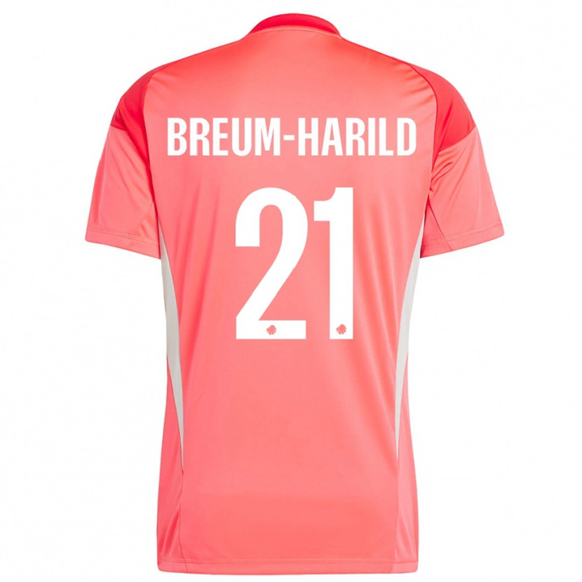 Danxen Hombre Camiseta Tobias Breum-Harild #21 Rojo Blanco Portero Equipación 2025/26 La Camisa