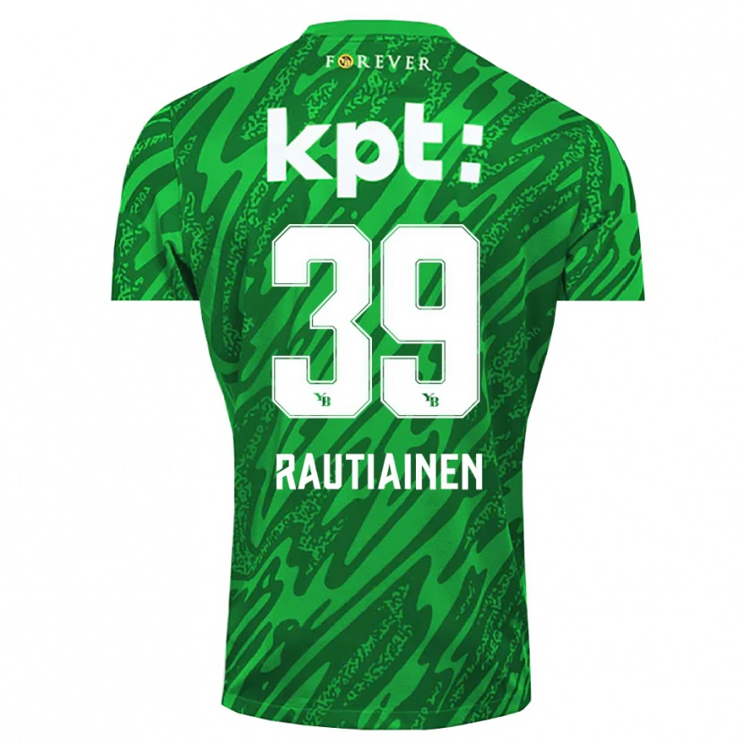 Danxen Hombre Camiseta Iina Rautiainen #39 Verde Blanco Portero Equipación 2025/26 La Camisa