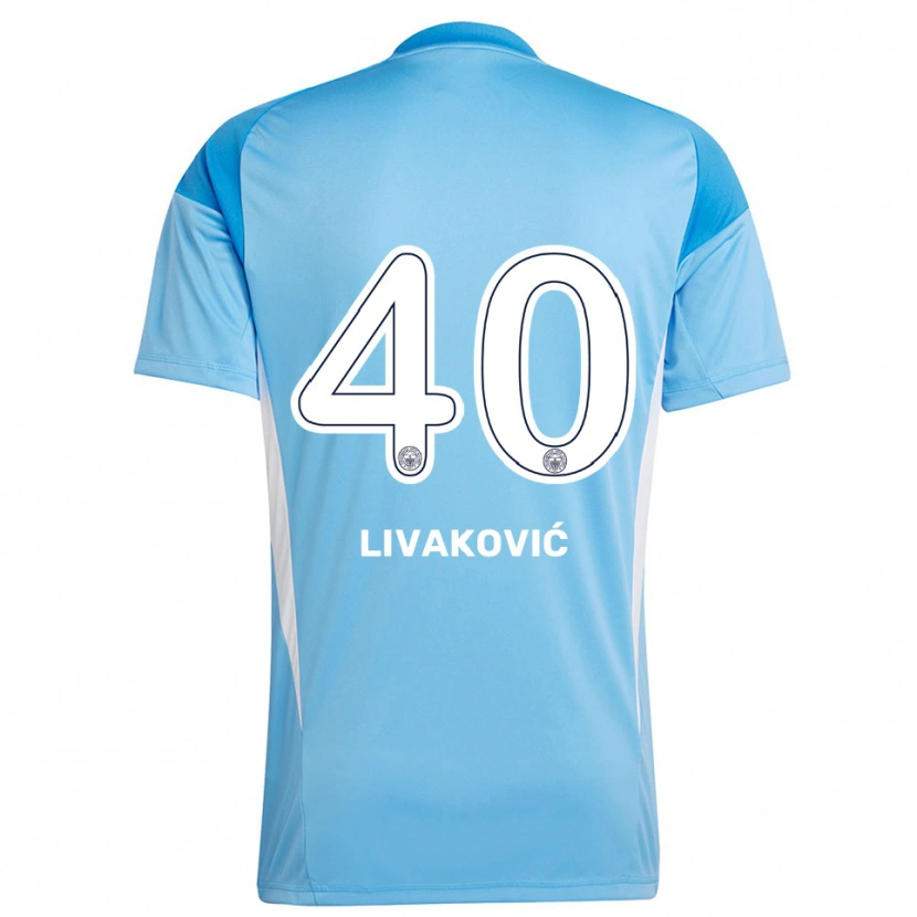 Danxen Hombre Camiseta Dominik Livakovic #40 Azul Real Blanco Portero Equipación 2025/26 La Camisa