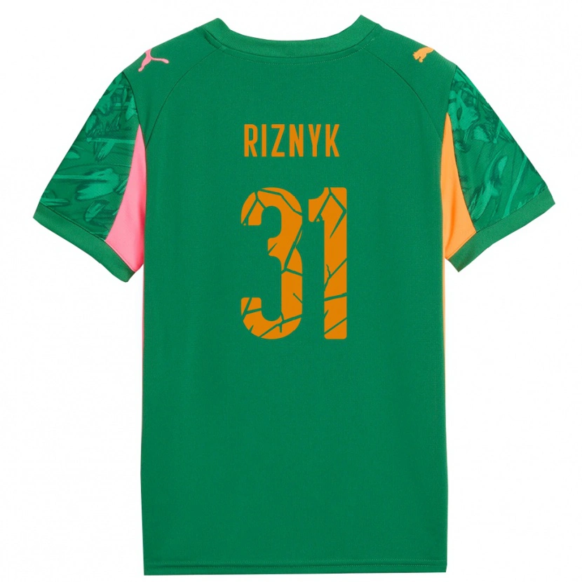 Danxen Hombre Camiseta Dmytro Riznyk #31 Verde Naranja Rosa Portero Equipación 2025/26 La Camisa