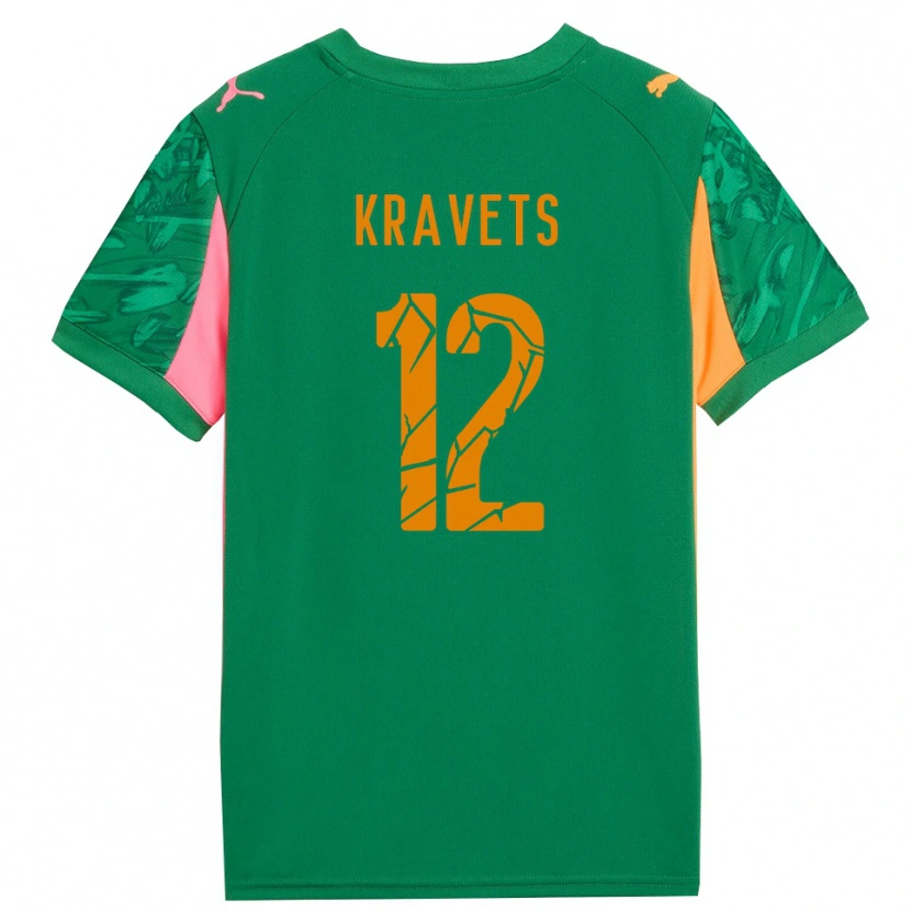 Danxen Hombre Camiseta Vladyslav Kravets #12 Verde Naranja Rosa Portero Equipación 2025/26 La Camisa