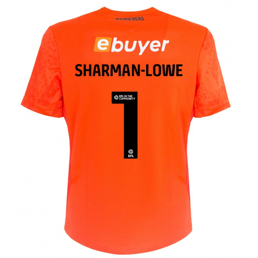 Danxen Hombre Camiseta Teddy Sharman-Lowe #1 Negro Naranja Portero Equipación 2025/26 La Camisa