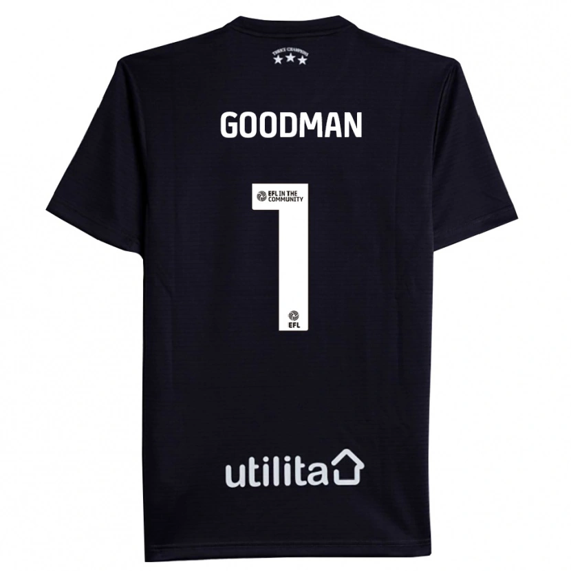 Danxen Hombre Camiseta Owen Goodman #1 Blanco Negro Portero Equipación 2025/26 La Camisa