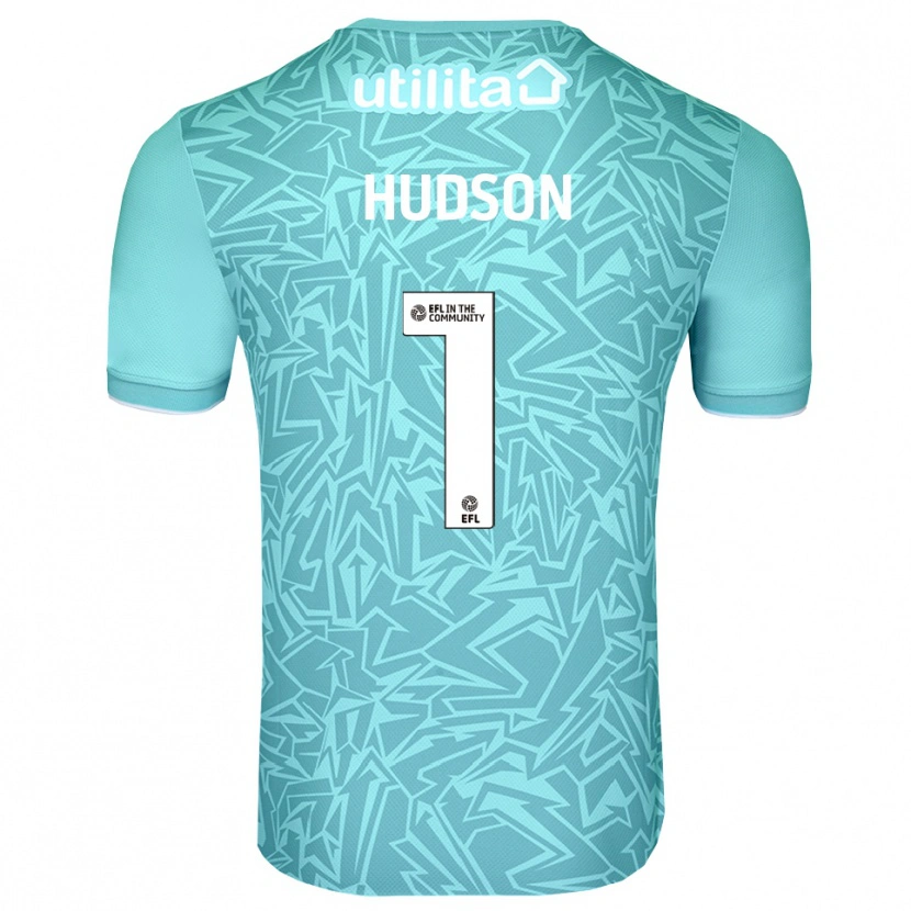 Danxen Hombre Camiseta Sarah Hudson #1 Azul Claro Portero Equipación 2025/26 La Camisa