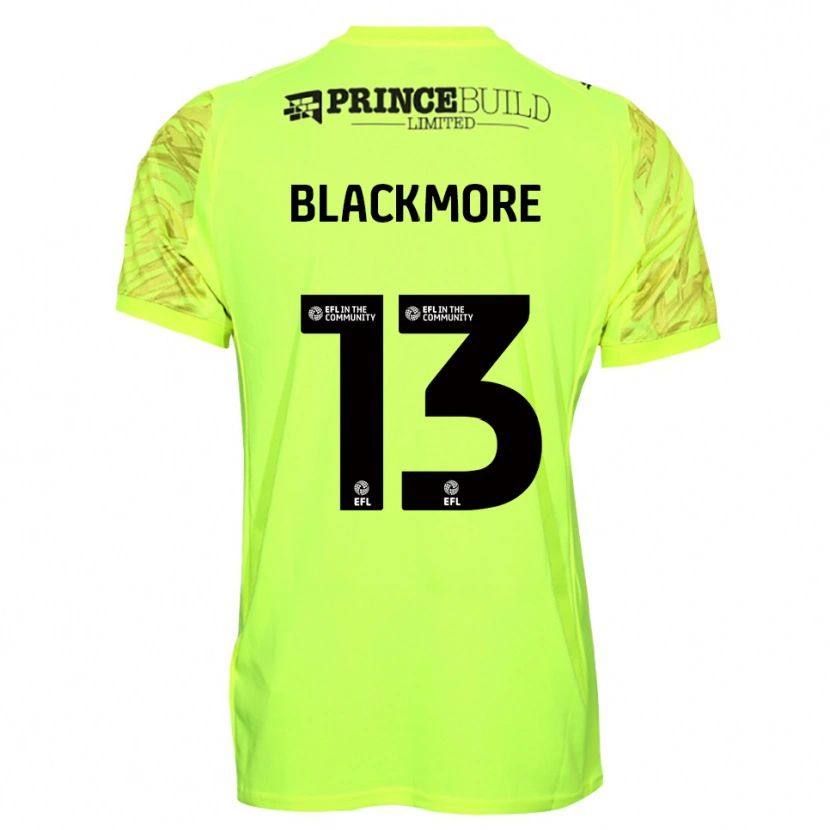 Danxen Hombre Camiseta Will Blackmore #13 Negro Verde Fluorescente Portero Equipación 2025/26 La Camisa